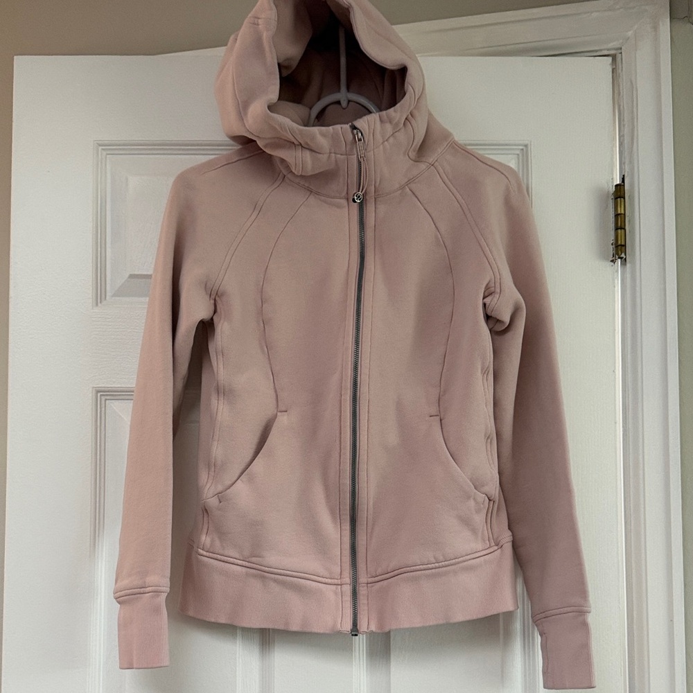 Women’s Lululemon Scuba Blush Light Pink Women's Zip Hoodie size 8